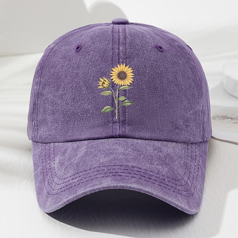 

Retro Sunflower Pattern Baseball Hat Dad Hat, Suitable for Outdoor Sports, Fishing and Camping, Hiking Hat Adjustable фиолетовый