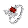 Natural Stone Flower Fly Butterfly Dance Ring Women's S925 Sterling Silver Adjustable Ring High-end Accessories Fashionable and Elegant Jewelry Gifts