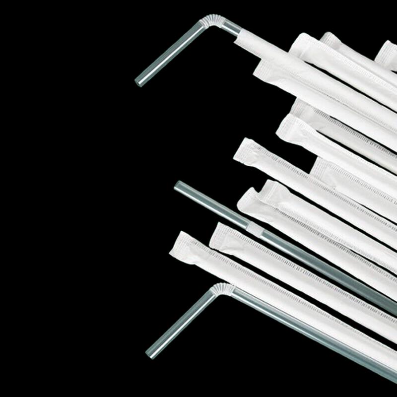 YOUAO Individually Wrapped Bendable Disposable Straws