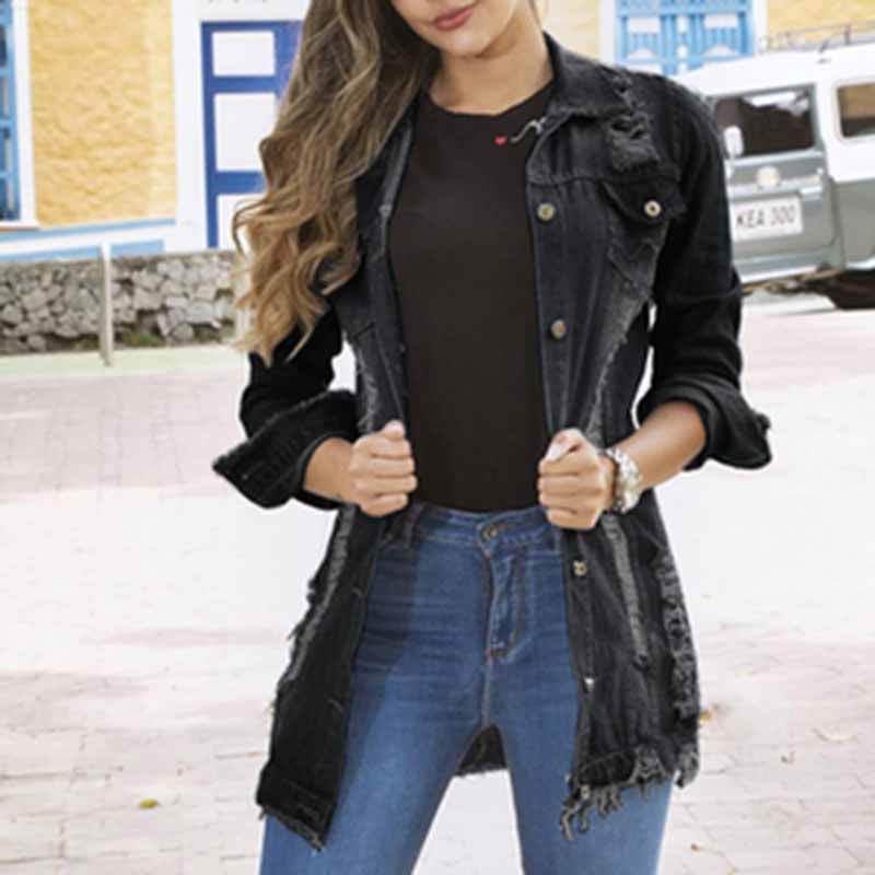 Women Spring Autumn Fashion Jeans Coats 