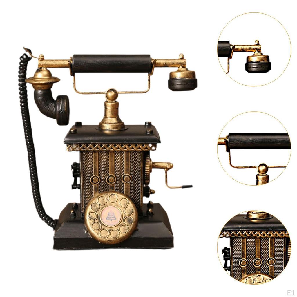 Classic Corded Desk Phone Model, Telephone Indoor Resin Old Fashioned Traditional
