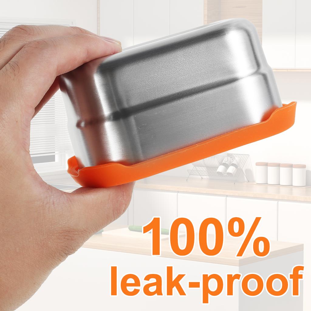 3/6 Stück Edelstahl Picknickbox Auslaufsichere Lunchbox mit Deckel Bento Box Lebensmittelaufbewahrungsbehälter Für Tragbarer Lebensmittelbehälter