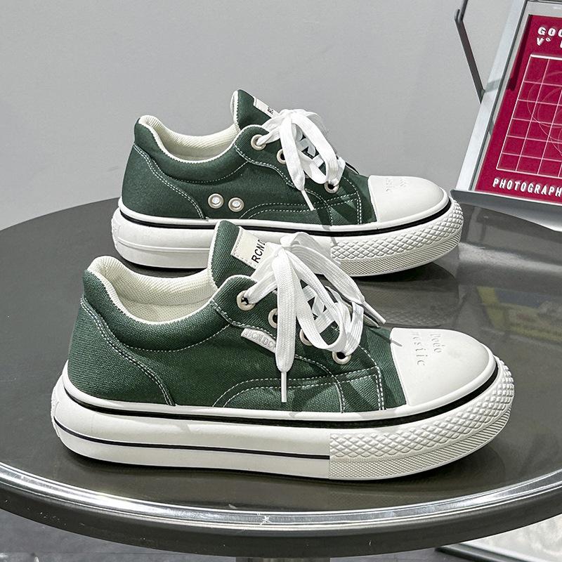 Canvas shoes 2025 summer new fashion trend versatile personality flat baseplate shoes youth school style casual shoes