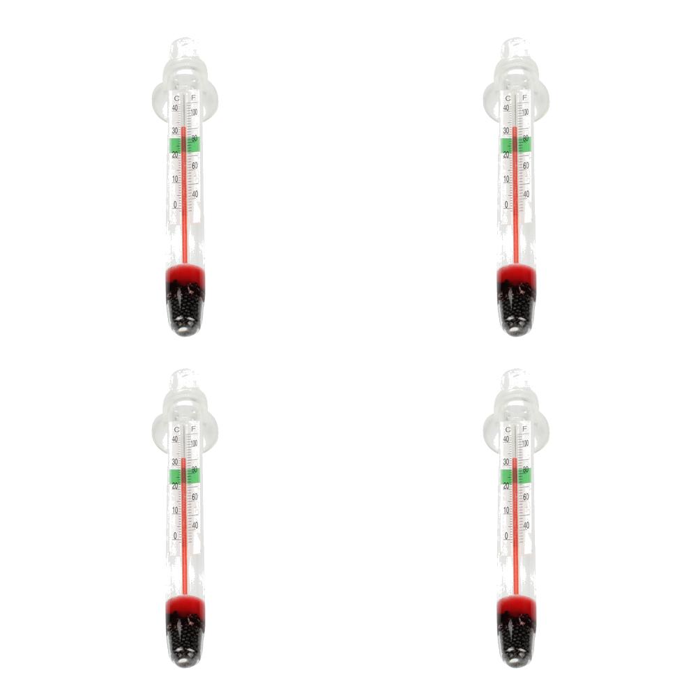 5Pcs Floating Aquarium Thermometer Fish Tank Glass Temperature Measuring Tool With Suction Cup Fahrenheit Celsius Accessories