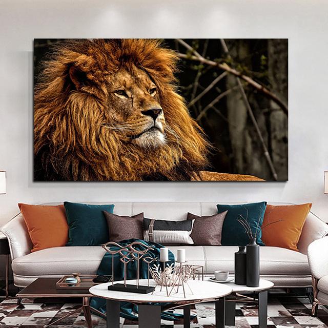 African Black Lion Leopard Animal Posters and Prints Canvas Painting Wall Pictures For Living Room Interior Cuadros Home Decor No Frame