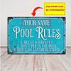 Customizable Personalized Name Aluminum Sign Life Is Better At The Pool Bar Poolside Garden Wall Decor