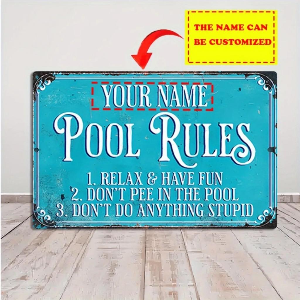 Customizable Personalized Name Aluminum Sign Life Is Better At The Pool Bar Poolside Garden Wall Decor