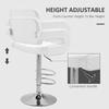 PU Leather Upholstered Swivel Bar Stool, Height Adjustable with Back, Armrest, Footrest, White