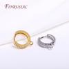 Setting Zircon DIY Earring Fastener Clasps Round Hoop Earring Hooks 18K Real Gold Plated Jewelry Accessories Findings Wholesale