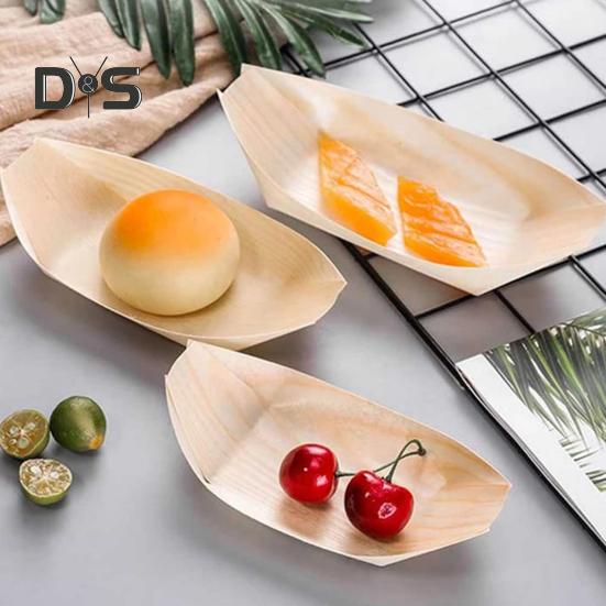 100ks Bezpečná servírovací nádoba na sushi Multifunkční Praktický Dezert Salát Předkrm Loď na servírování jídla