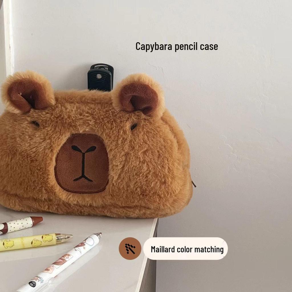 Japanese Cartoon Girl Large Capacity Plush Pacha Dog Pencil Case for Junior High Students