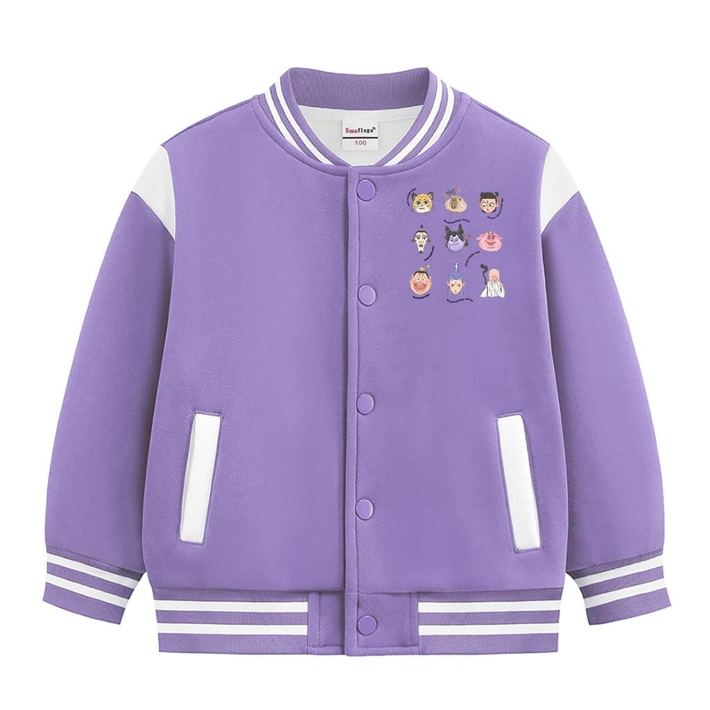 Autumn 2026 Kids' Thickened Velvet Baseball Jacket.