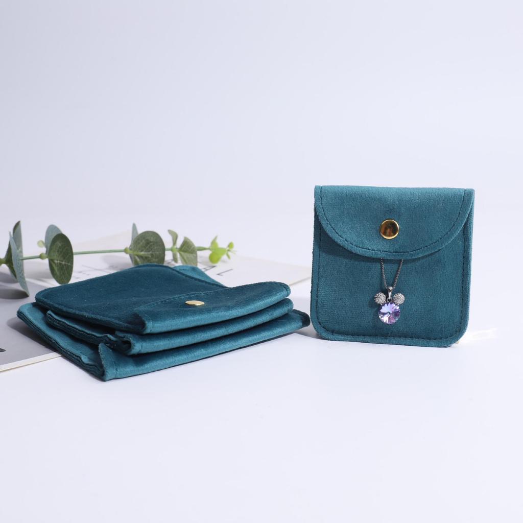 Samt Druckknopf Flanell Schmuckbeutel - Ring-, Halsketten-, Armbandaufbewahrung mit Option für individuelles Logo