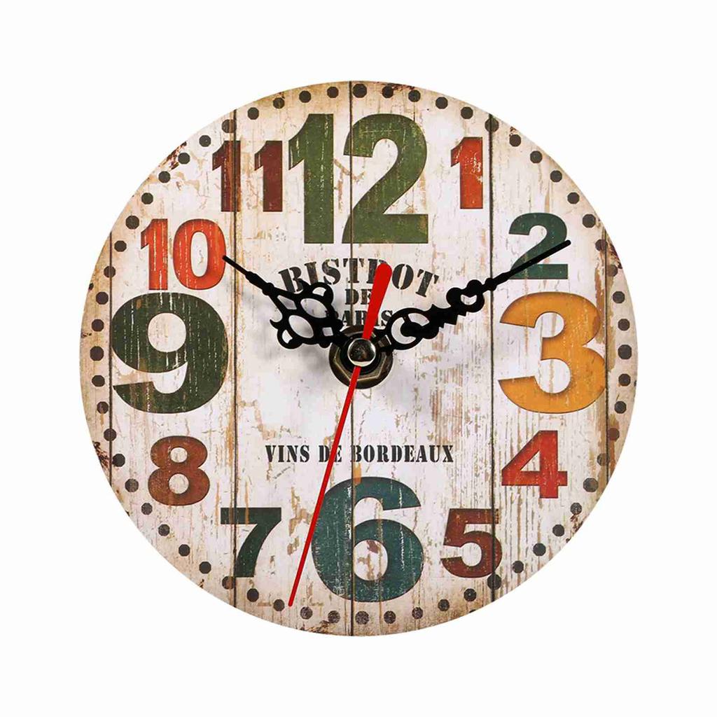 Wooden Round Clock 7 Types Creative Antique Wall Clock Vintage  Wooden Round Clocks Home  Decoration Wooden Clock