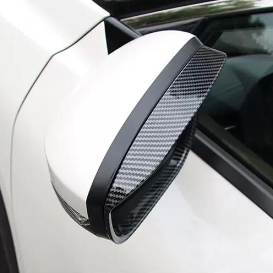 For Toyota Crown -2025 Carbon Fiber Mirror Rain Eyebrow Trim 2pcs