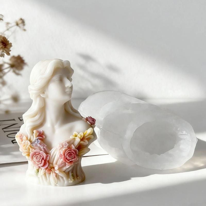Diy Girl Portrait Aroma Candle Silicone Mold Handmade Plaster Resin Ornaments Molds Soap Candle Making Supplies
