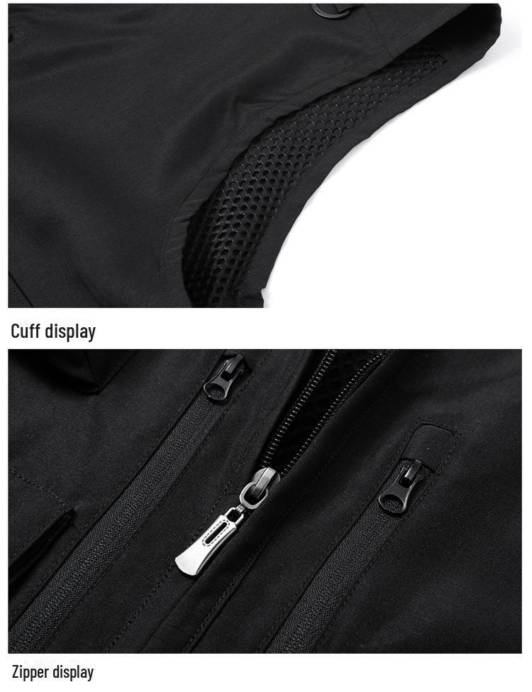 Men's Multi-Pocket Director Fishing Vest with Printed Logo