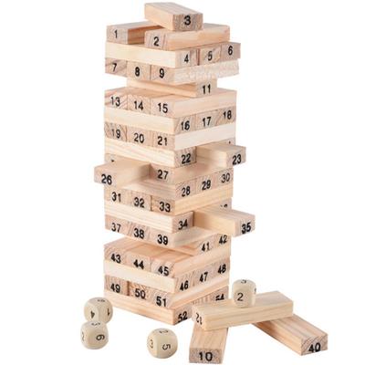 54 Adet Yapı Blokları Oyuncak Komik Mini Ahşap Kule Sert Ahşap Domino İstifleyici Çıkarma Montessori Eğitici Oyun Çocuklar İçin Hediyeler