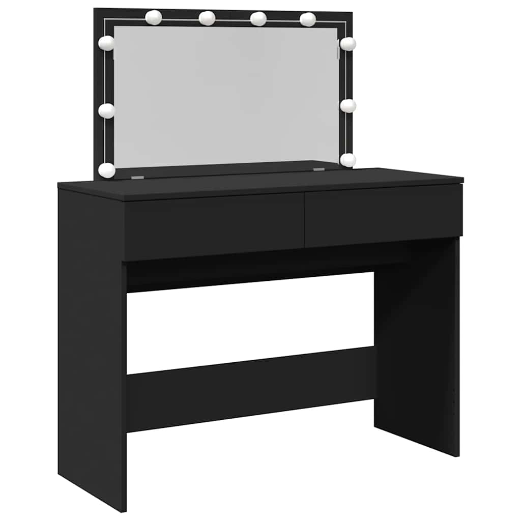 Vidaxl Toaletka Z Oświetleniem Led, Czarna, 100X40X120 Cm