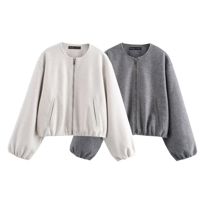Womens Streetwear Soft Zipper Jacket Coat Winter Casual Chic Outerwear