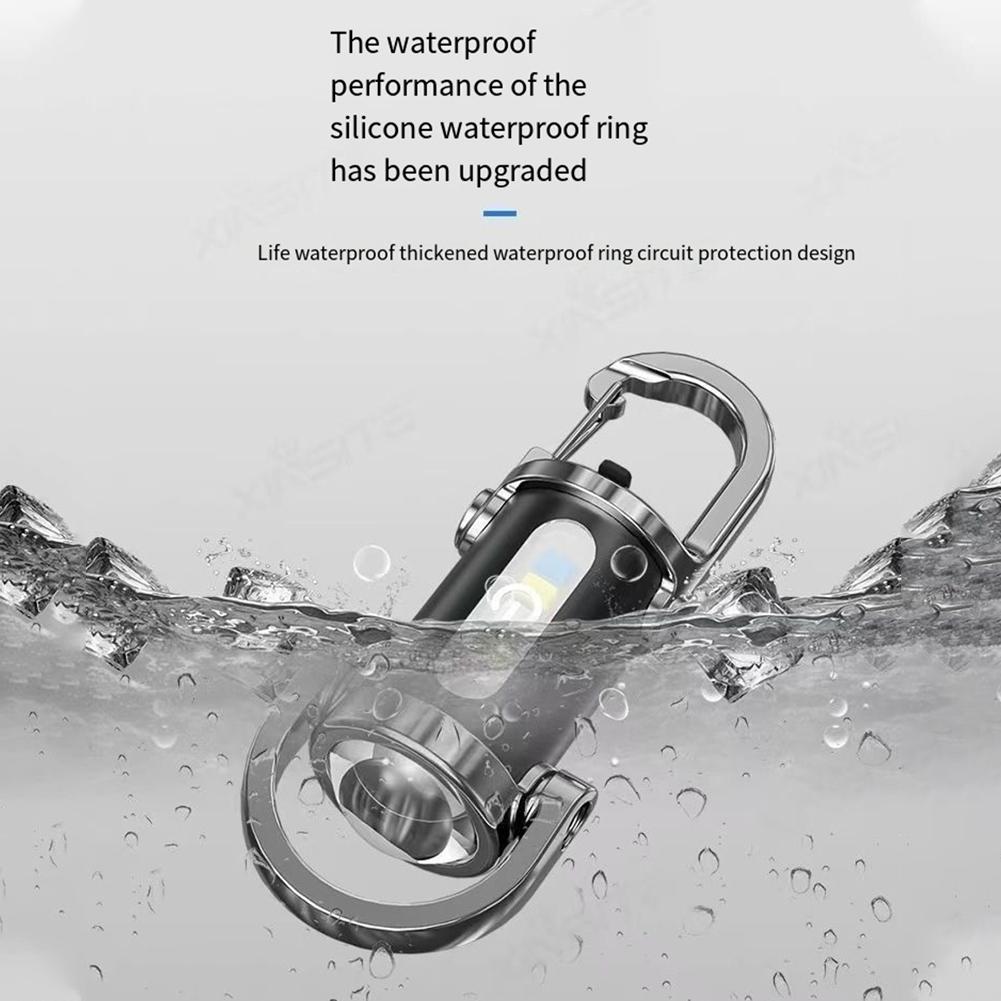 LED Keychain Flashlight with Multiple Modes and External Charging Capability