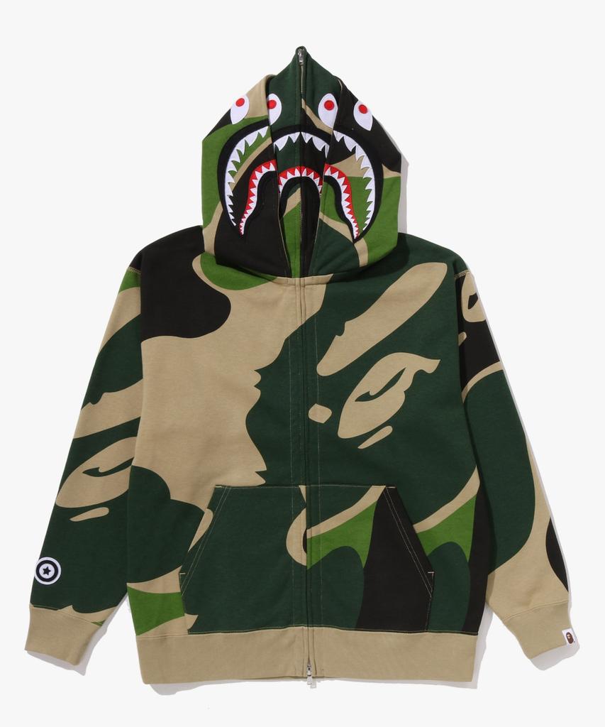 Felpa con cappuccio Mega Abc Camo Double Shark Vestibilità Relaxed con zip intera (M) verde