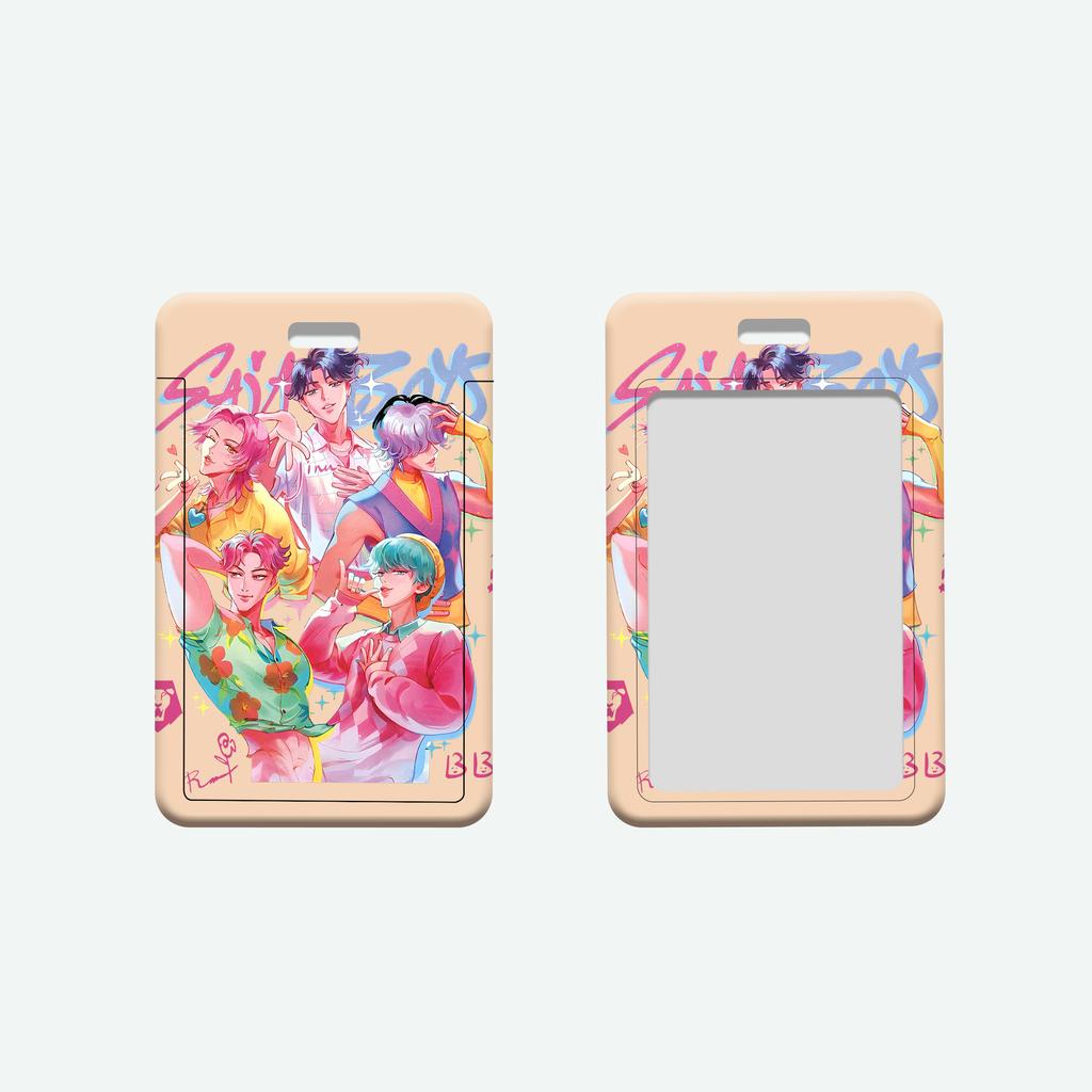 Herren Gruppe Cartoon Kartenset Studentenausweis Set Bus Essenskarte Anstecknadel Studenten Essenskarte