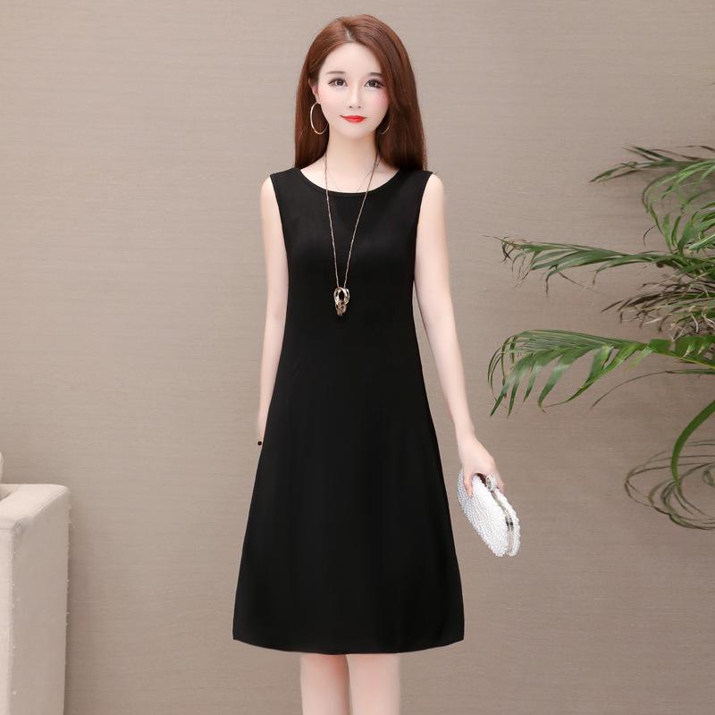 2025 Summer Sleeveless Modal A-line Dress - Loose Fit, Large Size