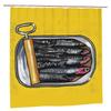 Pop Art Canned Sardines Illustration Shower Curtain 1Pc With 12 Hooks For Bathroom Home Decor Polyester 70.8X70.8 Inch