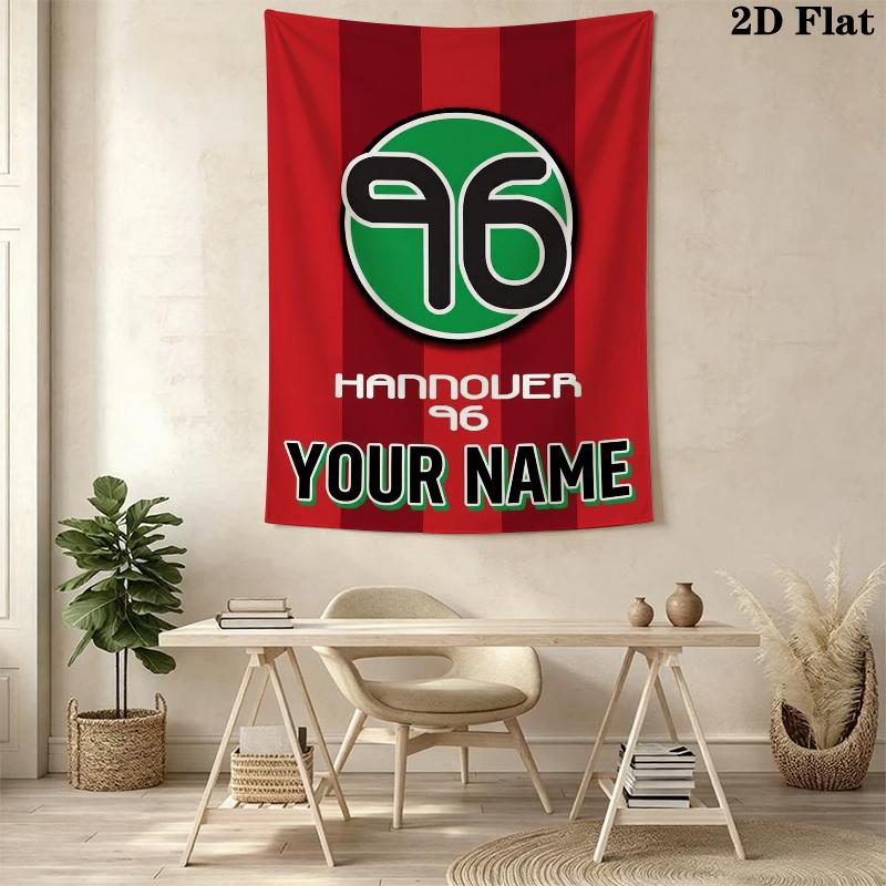 Custom Name Hannover 96 Wall Tapestry Aesthetic Wall Hanging Printed Fabric Blanket Decorative Tapestries for Bedroom Living Room Home Decor
