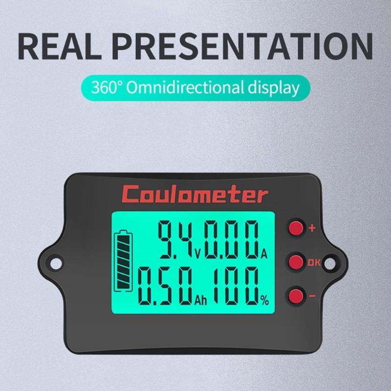 Battery Coulomb Counter Battery Charger Amp Meter Accurate Voltages Monitoring from 8V To 120V for Electric Vehicles