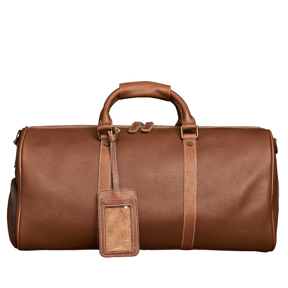 

Мужская дорожная сумка из натуральной кожи, повседневная ручная сумка, большая вместительная сумка для фитнеса, карман для обуви на плечо для 18-дюймового ноутбука 50cm коричневый