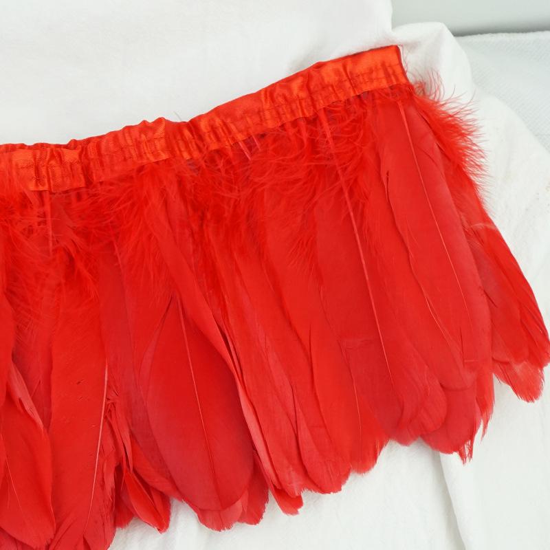 Color Hard Floating Feather Cloth Edge Goose Feather Cloth Strip Diy Feather Flower Skirt Shawl Stage Costume Wing Decoration