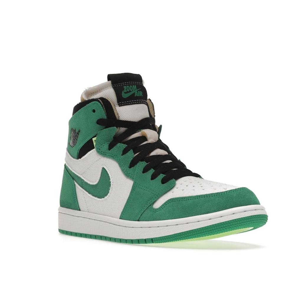 Air Jordan 1 High Zoom Comfort Stadium Green Women Sneakers White Black CT0979-300
