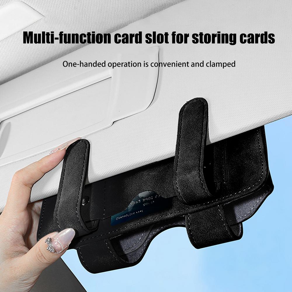 Car Sun Visor Organizer Magnetic Closure Sunglasses Organizer Portable Vehicle Sun Visor Eyeglasses Holder For Cars SUVs