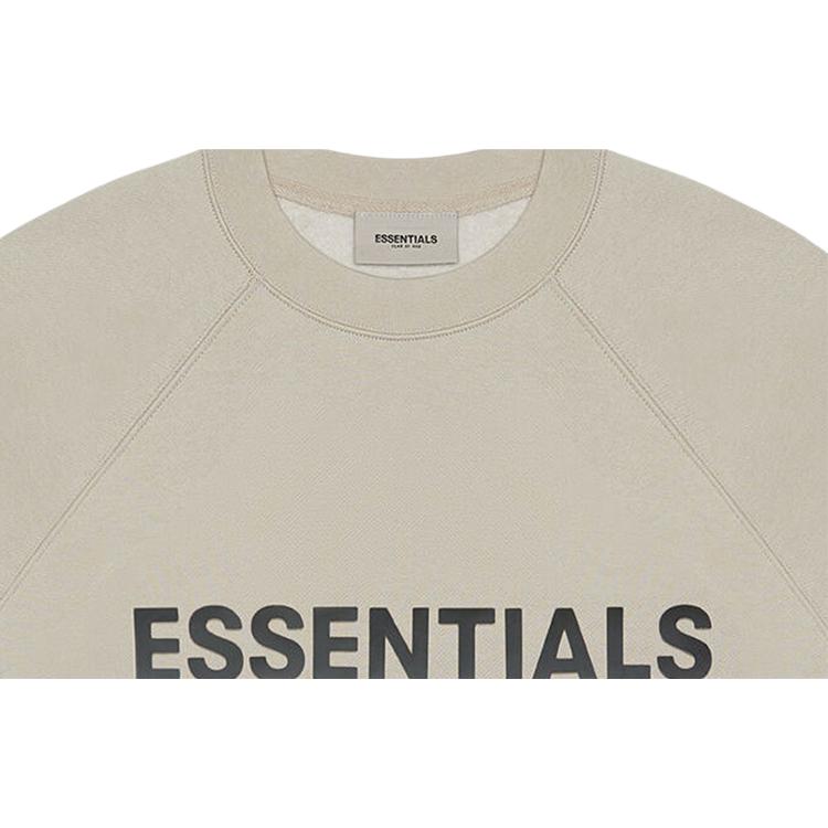 Fear Of God Essentials Tan Letter Print Long Sleeve T-Shirt Unisex Tops Brown FOG-SS20-298