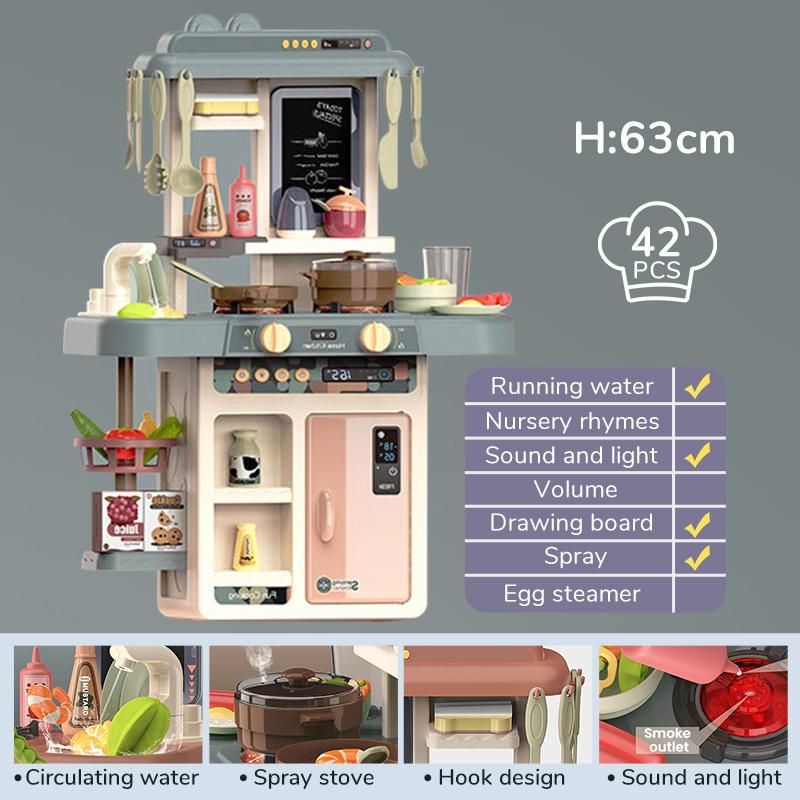 

Младенческая блестящая 93 см детская кухонная игрушка игровой домик кухонный набор 65 шт ролевые игры имитация кухни детские кулинарные игрушки