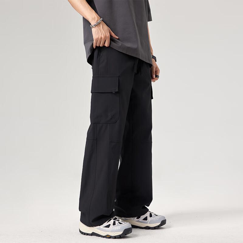 VUUG Men's Wide Leg Cargo Casual Trousers