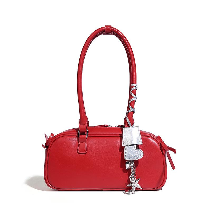 High Appearance Level Fashion Bow Baguette Bag Love Hanging French Lace-up Niche Design Shoulder Underarm Bag