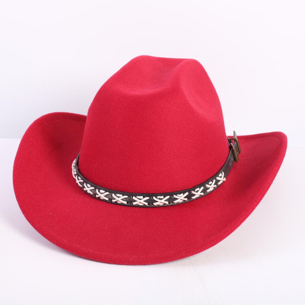 Beliebte europäische und amerikanische Mode OL-Stil einfarbiger Cowboyhut Herren und Damen High-End Zylinder Jazzhut Filzhut