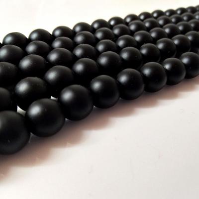 Pierre précieuse naturelle opale givrée noire, perles naturelles pour la fabrication de bijoux