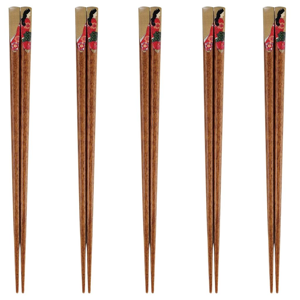 Happy Set of Made In PID2674 J-kitchens Chopsticks, 5, Material Wood, Chopsticks, Japan,