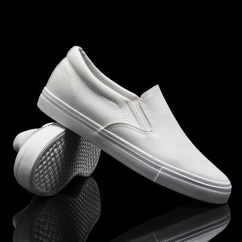 

Унисекс Слипоны Повседневные Белые Кроссовки на Мягкой Подошве - Доступен Полностью Черный Вариант 42/260mm