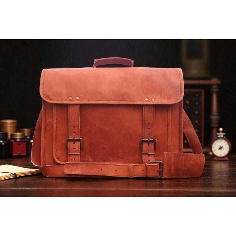 

Сумка-мессенджер ручной работы из козьей кожи высшего качества – портфель, дорожная сумка и сумка-сатчел для ноутбука 15 x 11 x 4 in