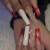Hot Selling Extra Long Christmas-Style Wearable False Nails with 3D Butterfly Design