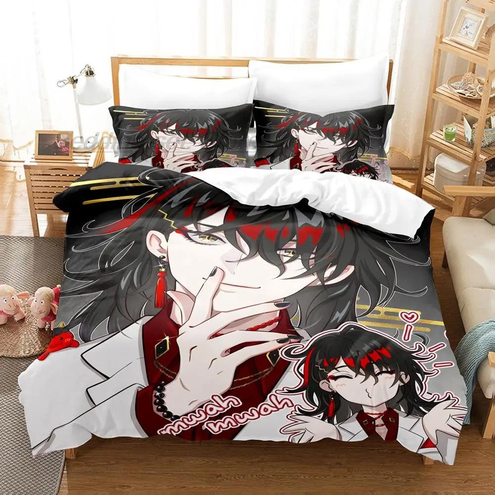 Hololive Vox Akuma Bedding Set Single Twin Full Queen King Size Bed Set Aldult Kid Bedroom Duvetcover Couette Imprimée Enfants