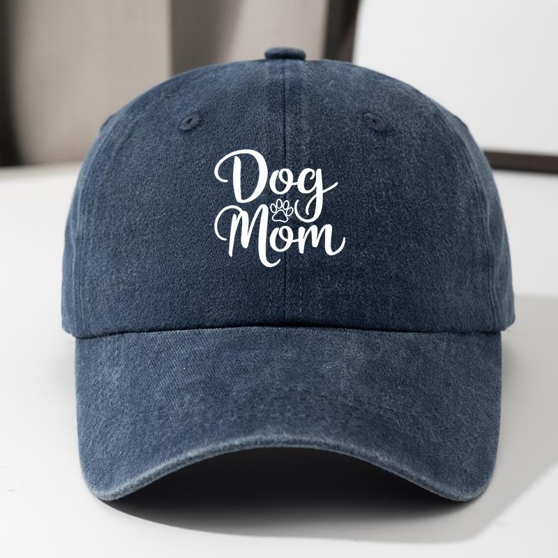 Baseball Cap Dog Mom Letter Print Fashion Retro Soft Top Curved Brim Baseball Cap Adjustable Hip Hop Dad Truck Hat Fishing Hat