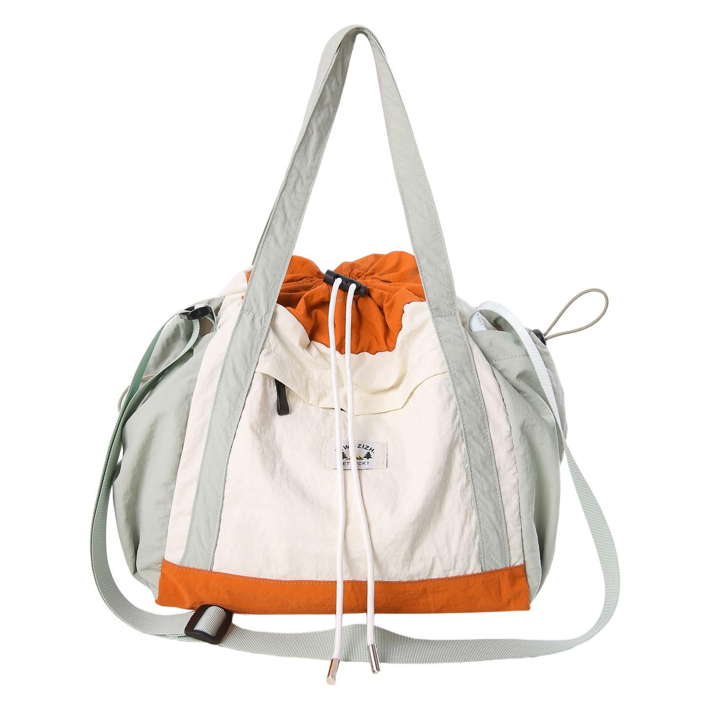 

New drawstring simple messenger bag large capacity lightweight versatile sports handbag men s and women s trendy shoulder bag One Size