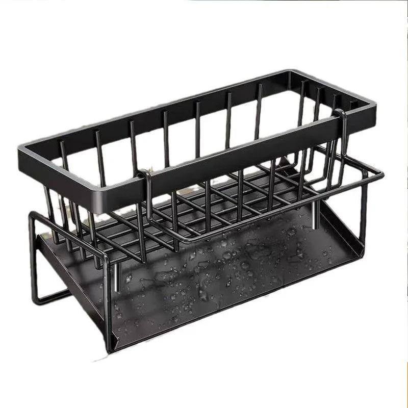 1Pc 2025Kitchen storage rack, dishcloth holder, draining rack, faucet sink sponge and steel wool organizer