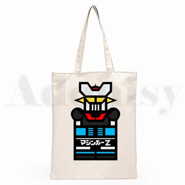 Mazinger Z Japan Anime Old Classic Manga Robot Grafic Cartoon Print Genți de cumpărături Fete Fashion Casual Pacakge Hand Bag